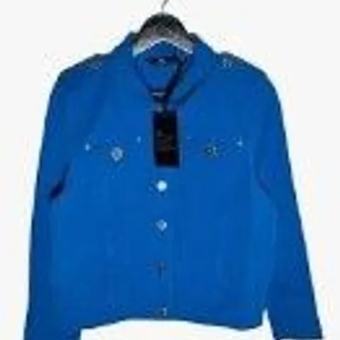 JM FASHION BY JULIEN MACDONALD MILITARY STYLE TWILL JACKET COBALT BLUE SIZE 22