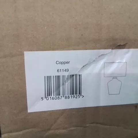 BOXED TRYSTAN 47cm TABLE LAMP - COPPER/BLACK (1 BOX)