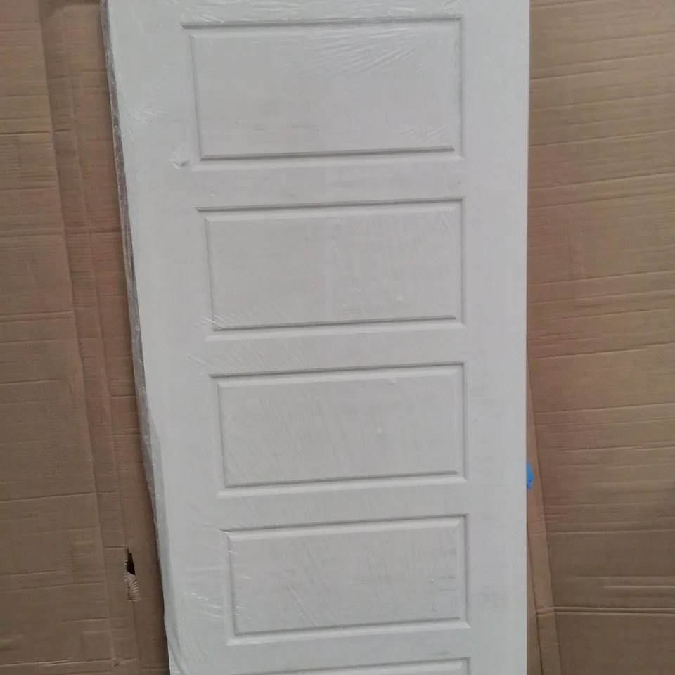 BOXED PREMDOR INTERNAL 5 PANEL SMOOTH MOULDED FIRE DOOR APPROXIMATELY 1981×838×44MM