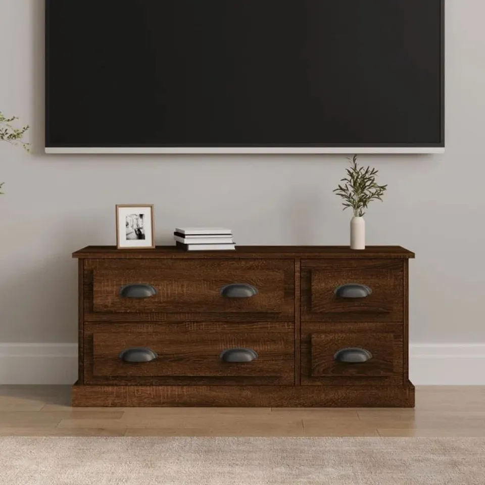 BOXED LEVERA TV CABINET IN BROWN OAK (1 BOX)