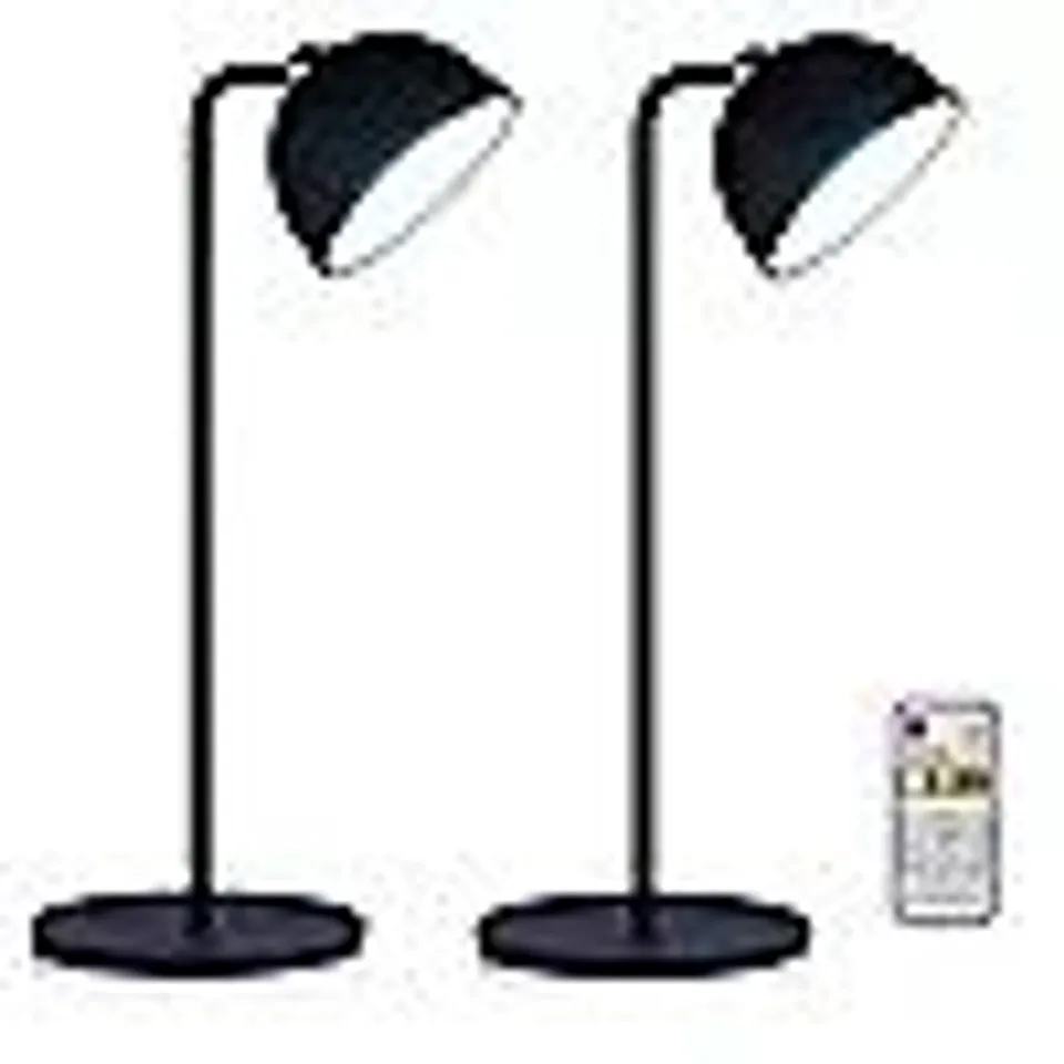 SIMPLI SET OF 2 INDOOR & OUTDOOR 4IN1 LAMPS SITH REMOTE SILVER TONE
