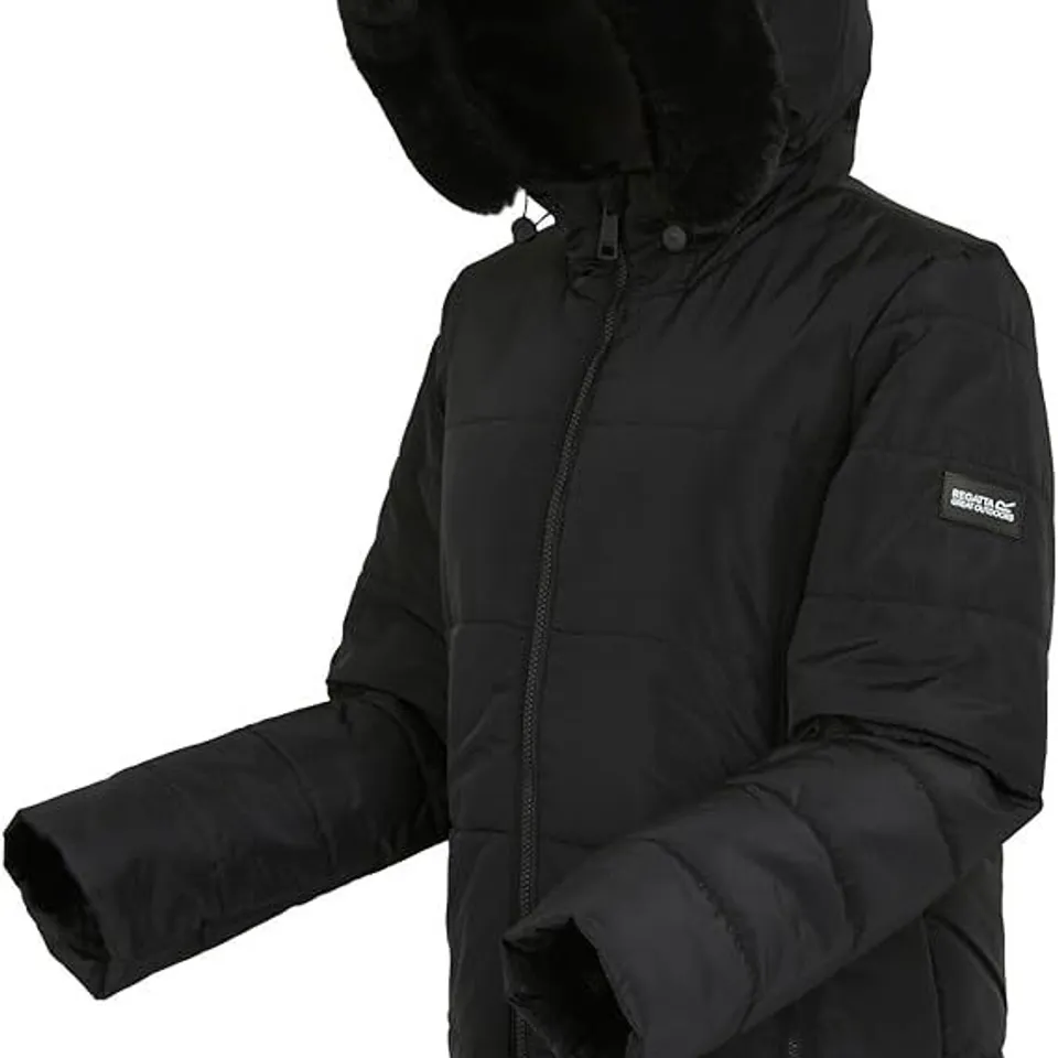 BRAND NEW REGATTA WOMENS WINNIE BAFFLE JACKET IN BLACK - SIZE 18
