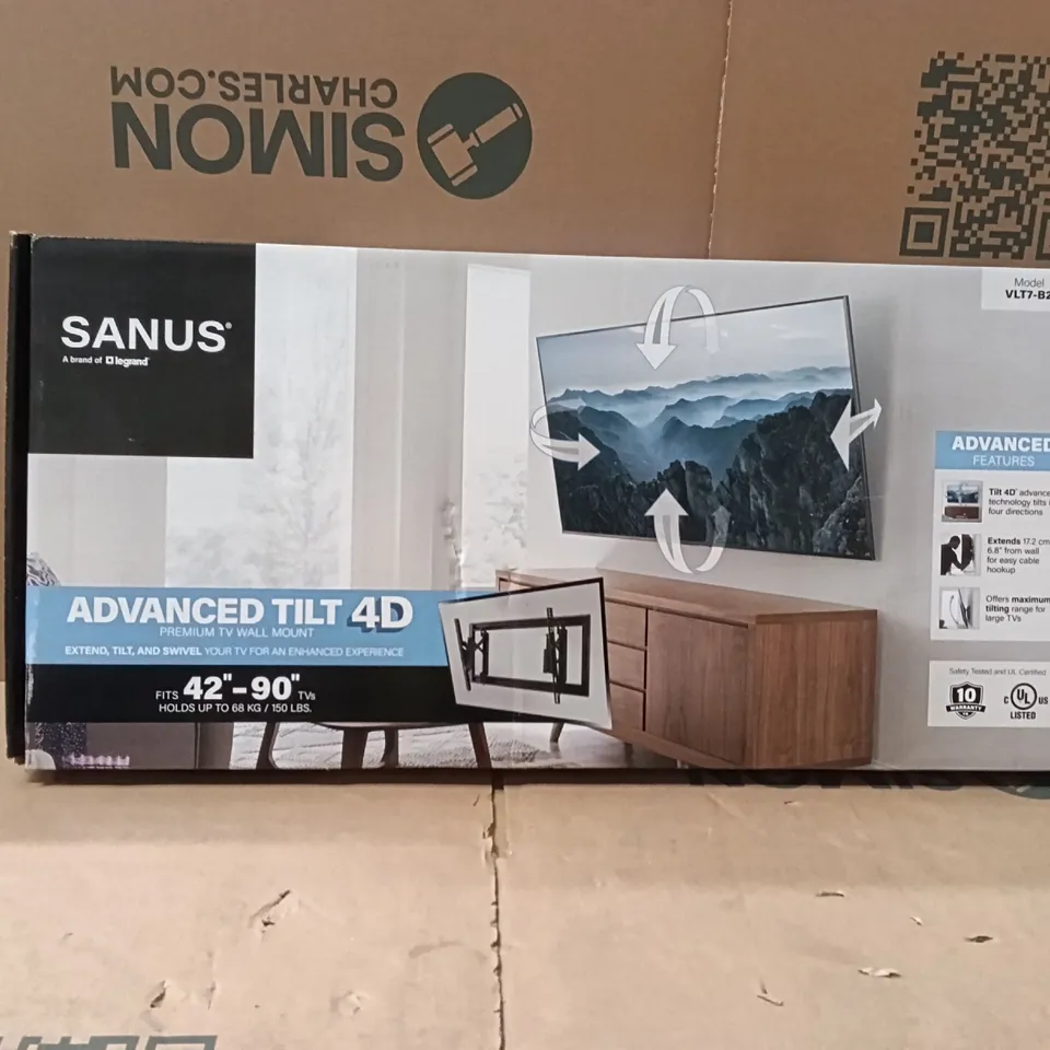 BOXED SANUS ADVANCED TOLD 4D PREMIUM TV WALL MOUNT FITS 42-90" TVS VLT7-B2