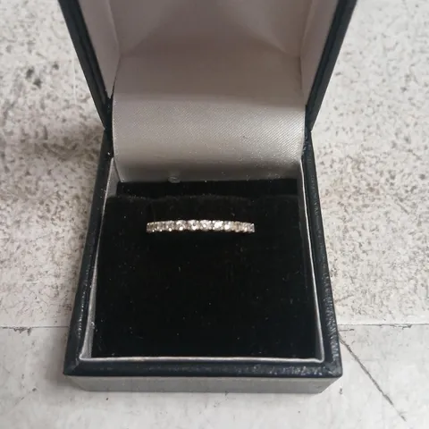 DIAMONIQUE 0.3CT TW PLATINUM PLATED MINI ICON RING STERLING SILVER