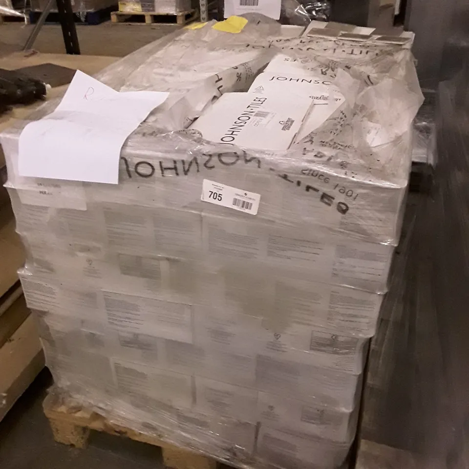 PALLET OF APPROXIMATELY 84 BRAND NEW CARTONS OF 100 OYSTER STONE EFFECT TILES - 10X10X0.65CM