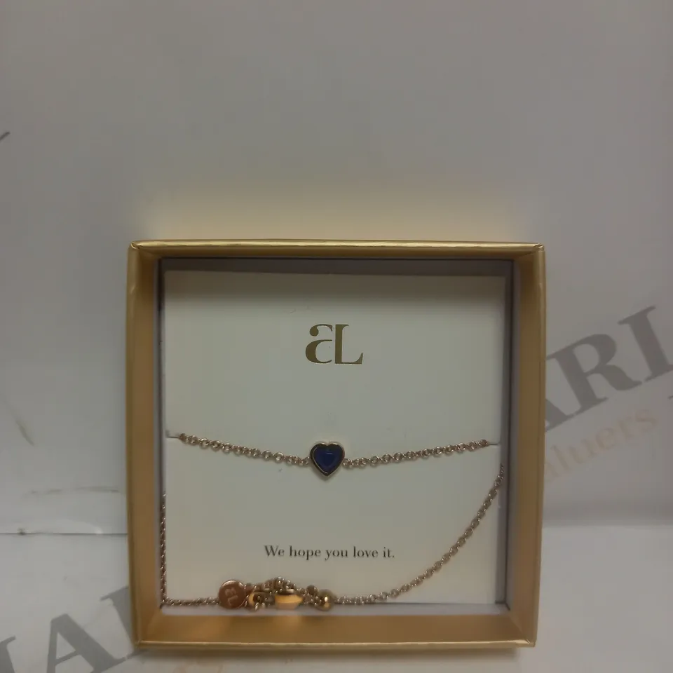 ABBOTT LYON BLUE HEART PENDANT CHAIN BRACELET 