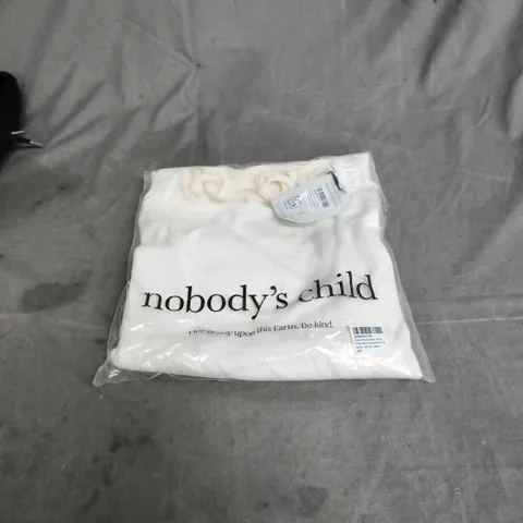 NOBODYS CHILD JERSEY WHITE WIDE SLEEVE SCOOP BACK TOP UK10. BAGGED