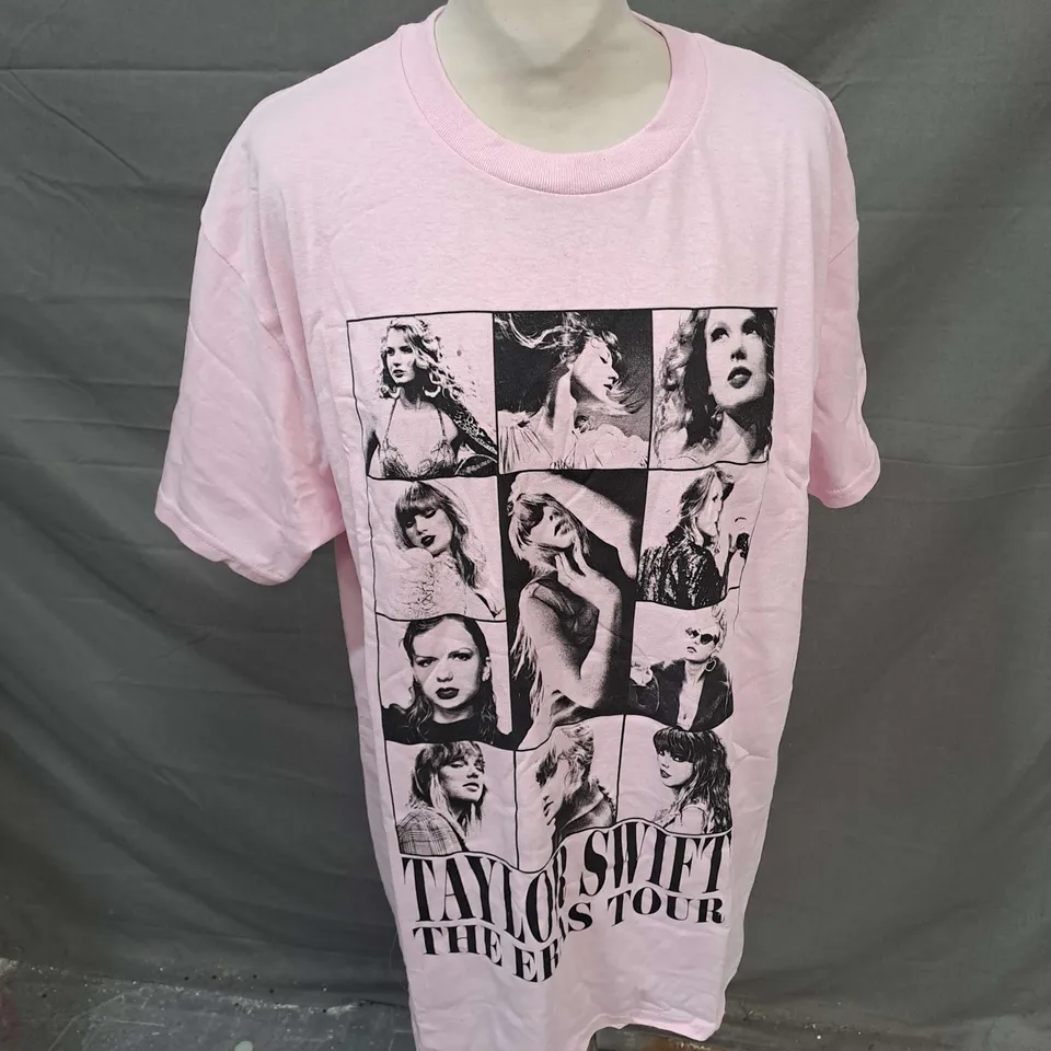 TAYLOR SWIFT THE ERAS TOUR PRINTED TSHIRT IN PINK SIZE L