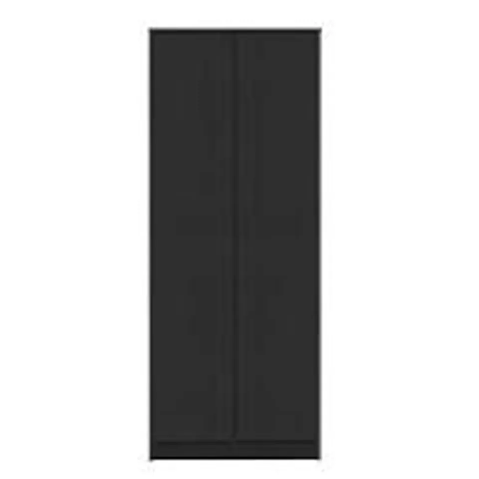 BOXED MALVERN 2 DOOR WARDROBE - BLACK (2 BOXES)