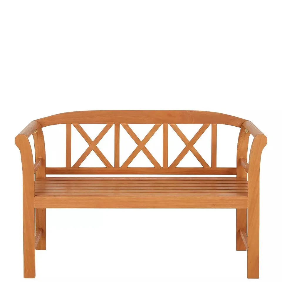 POSITANO 2 SEATER NATURAL WOOD BENCH - COLLECTION ONLY