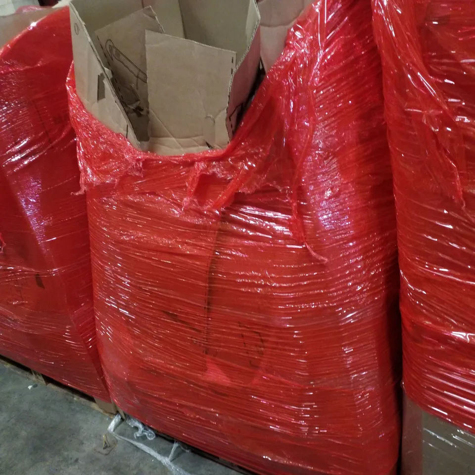 PALLET CONTAINING ASSORTED PRODUCTS INCLUDING WHITEBOARD, KIDS SCOOTER, PICTURE FRAME, STUFFED ANIMAL STORAGE & PIANO BENCH