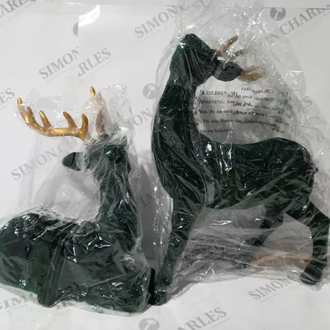 ALISON CORK SET OF 2 VELVET HENRY STAGS