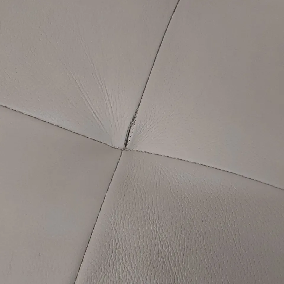 QUALITY DESIGNER ITALIAN MADE LARGE MARCOS LEATHER 4 SEATER SOFA - WHITE GREY