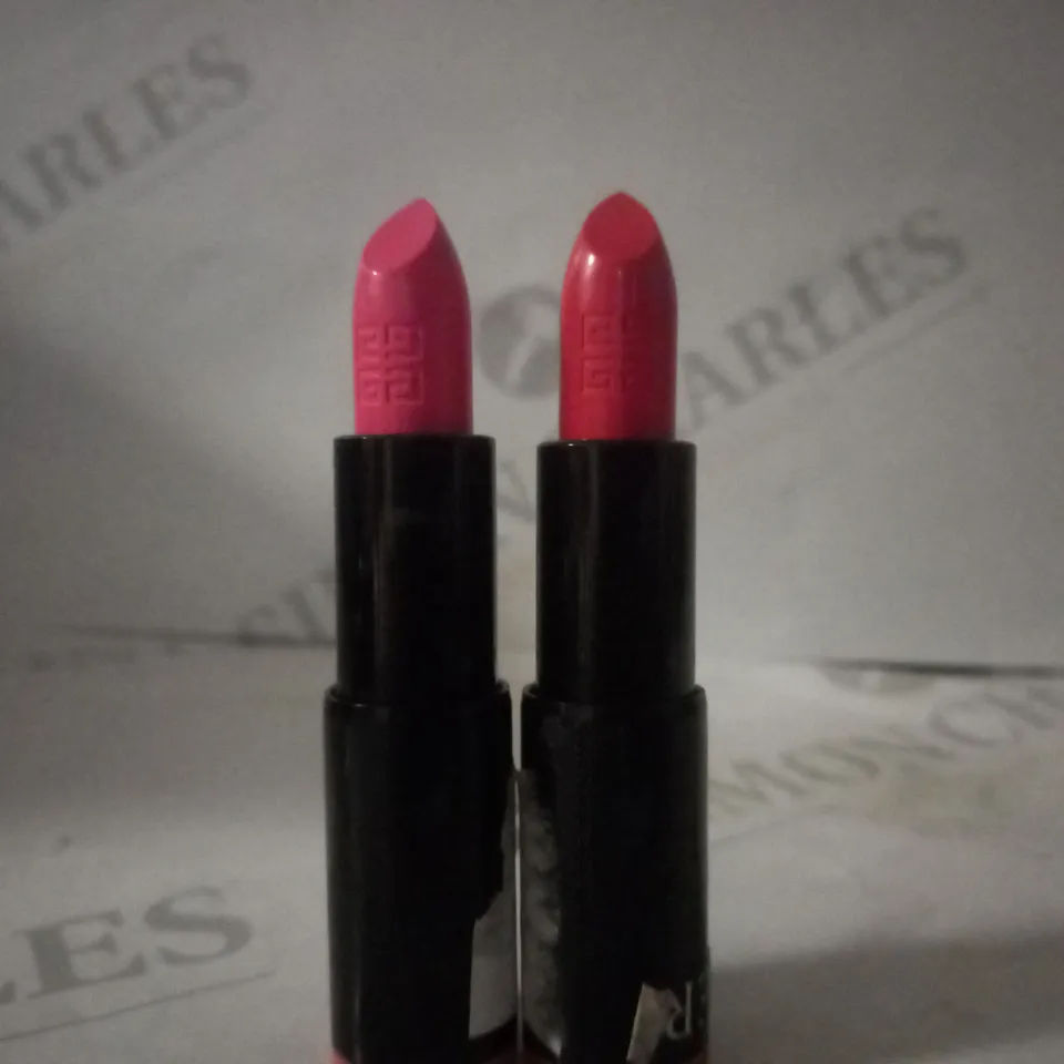 BOX OF APPROX 10 ASSORTED GIVENCHY TESTER LIPSTICKS #ROSE NEON & WANTED CORAL 