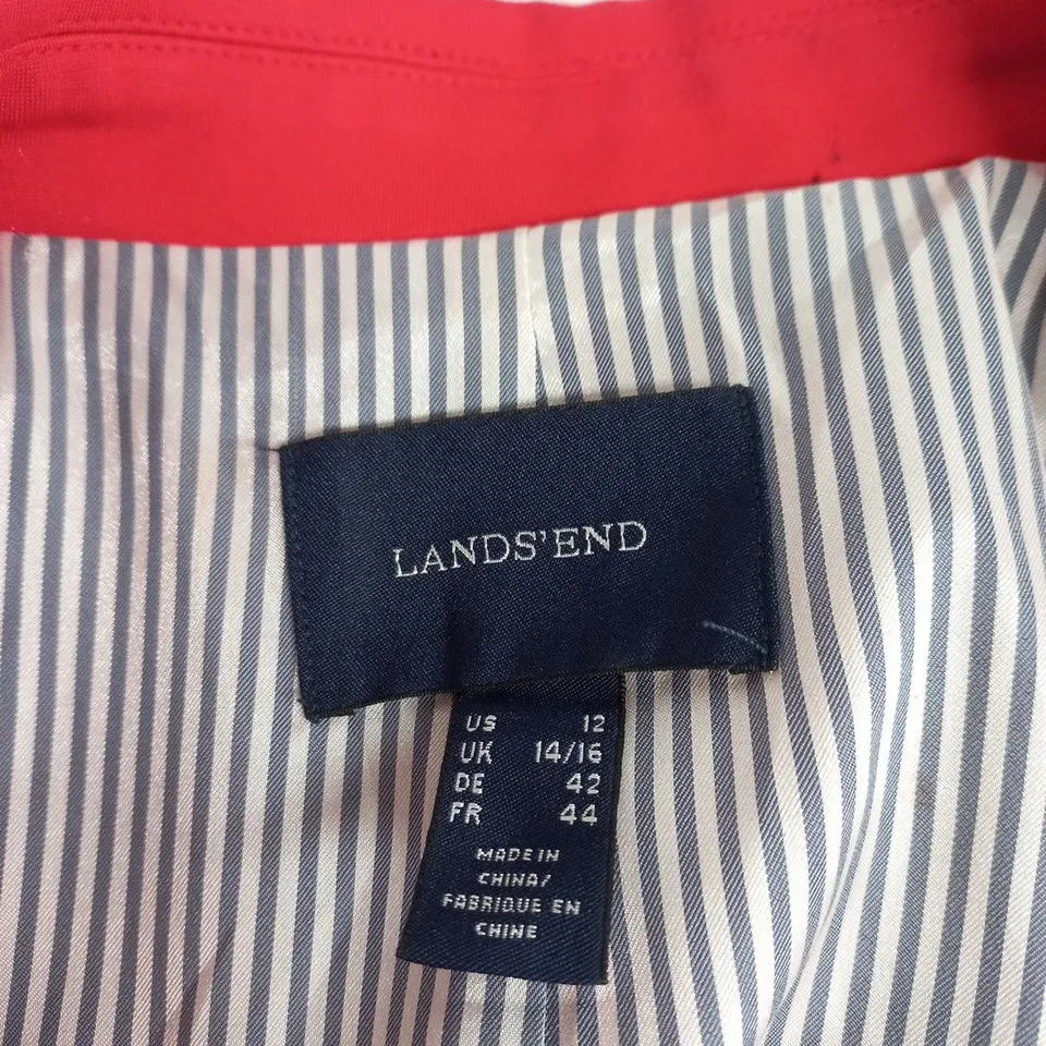 LANDS' END WOMEN'S RED DOUBLE-BREASTED BLAZER – UK 14/16 (US 12)