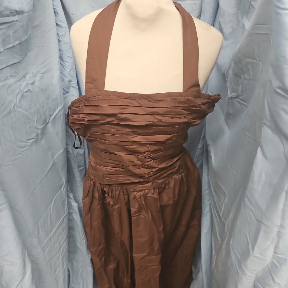 NOBODYS CHILD LILAH MIDI DRESS – BROWN - UK SIZE 12