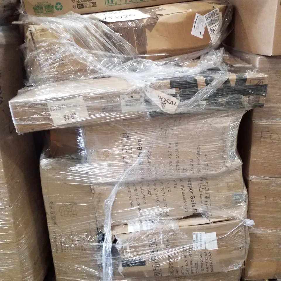 PALLET CONTAINING ASSORTED PRODUCTS INCLUDING SLEEPER SOFA BEDS & SWING CHAIR