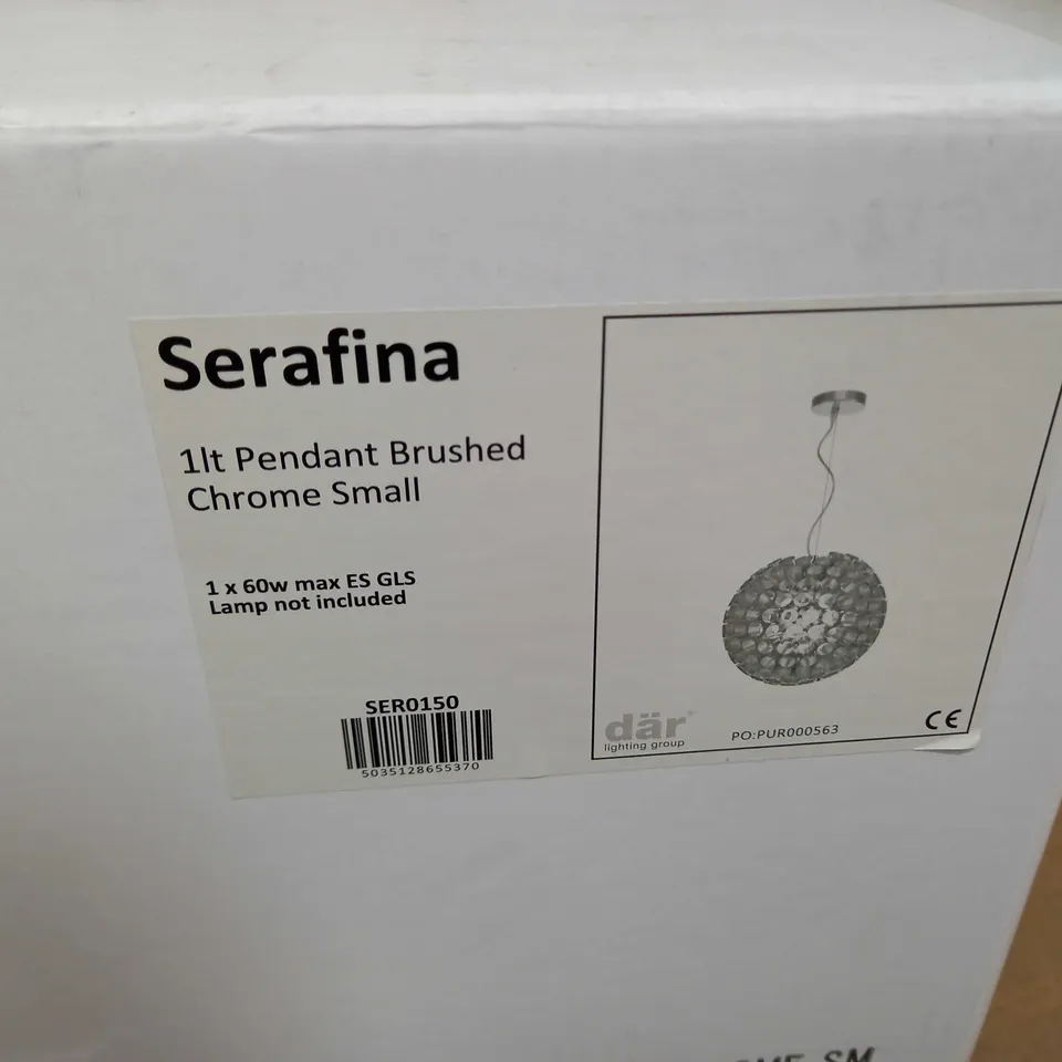 SERAFINA 1LT PENDANT BRUSHED CHROME SMALL