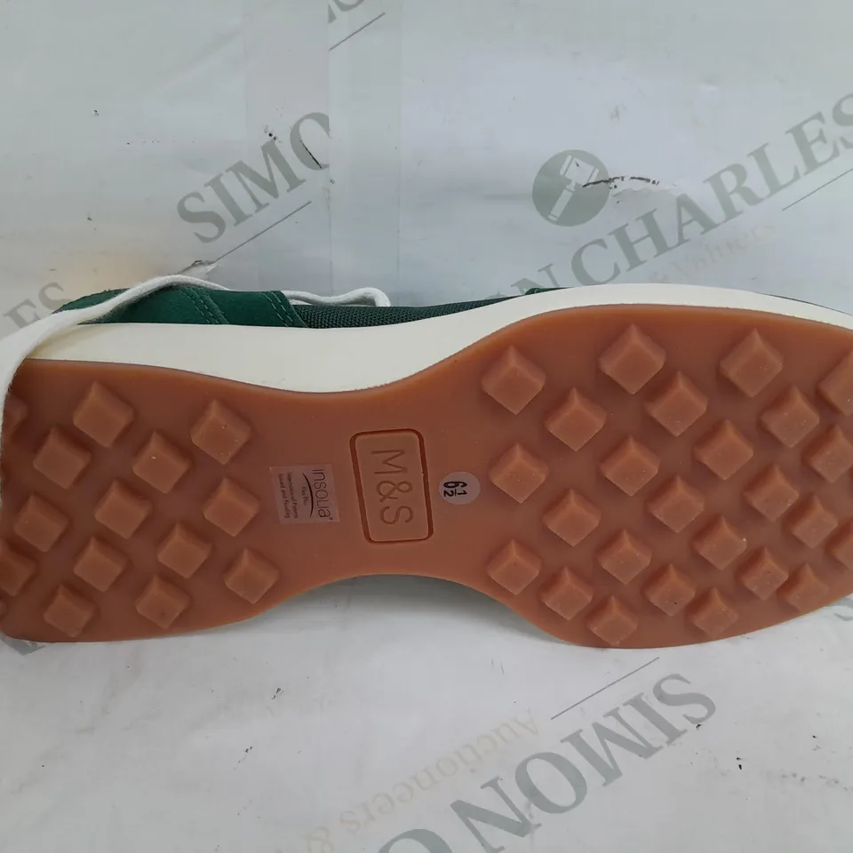 PAIR OF M&S LACE UP TRAINERS IN GREEN - UK 6.5
