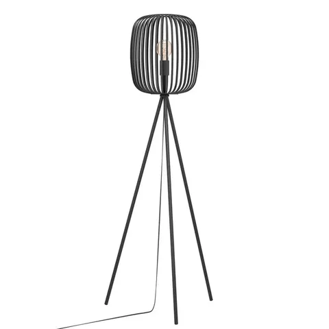 BOXED ROMAZZINA BLACK CAGED TRIPOD FLOOR LAMP