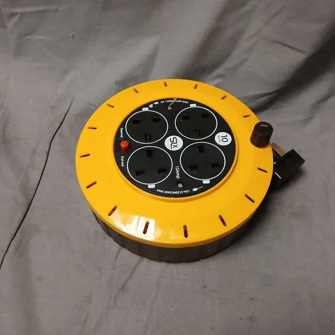 10M 4-SOCKET EXTENSION REEL – CIRCULAR YELLOW POWER EXTENSION (CE UK)