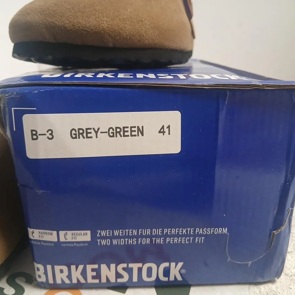 BIRKENSTOCK SUEDE SANDALS – GREY-GREEN, UK 7 (EU 41)