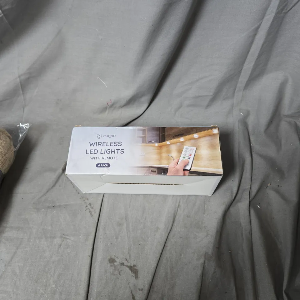 BOX OF APPROXIMATELY 20 ASSORTED HOUSEHOLD ITEMS INCLUDING MY LOVE YARN , INFRARED CONTROL VALVE AND WIRELESS LED LIGHTS 