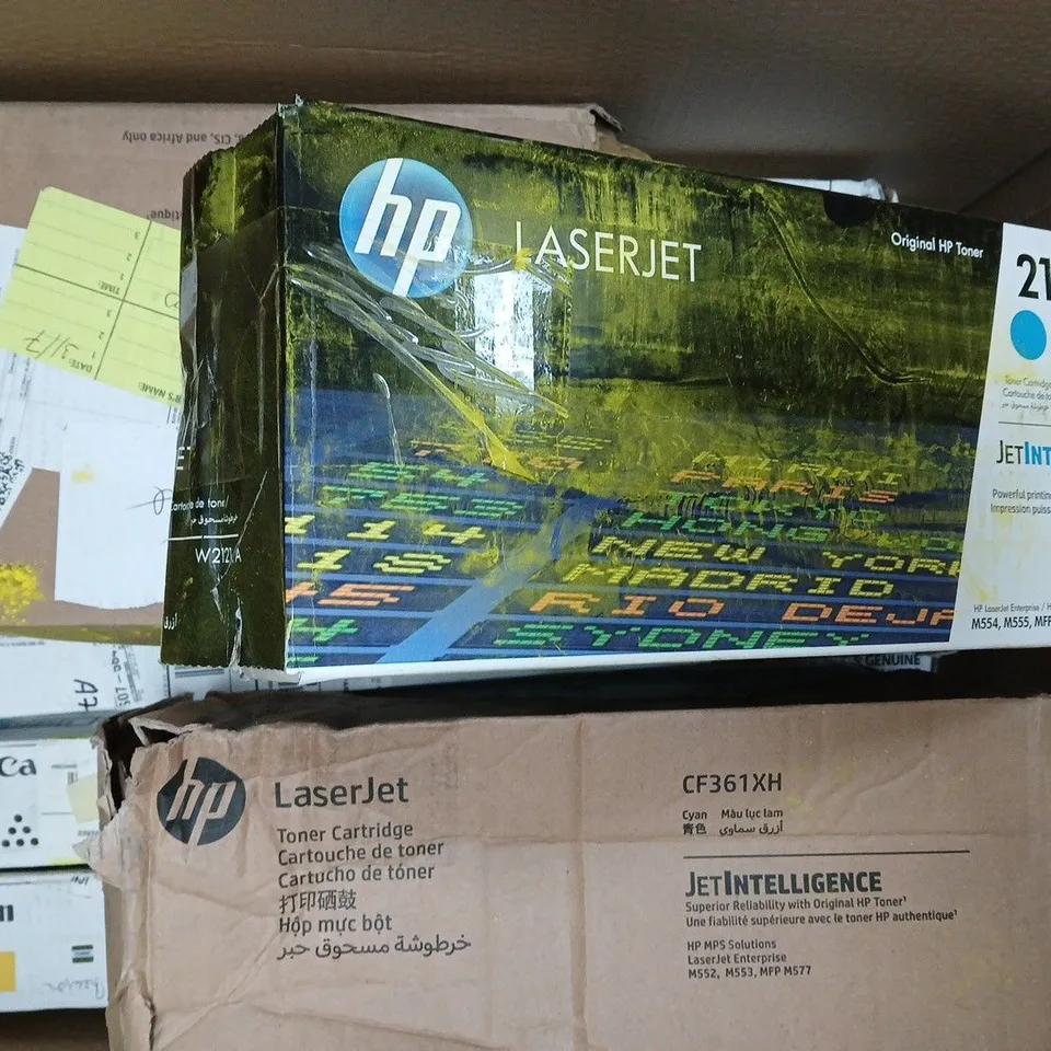 BOX OF APPROXIMATELY 10 ASSORTED PRINTER CARTRIDGES FOR VARIOUS MODELS IN VARIOUS COLOURS - COLLECTION ONLY