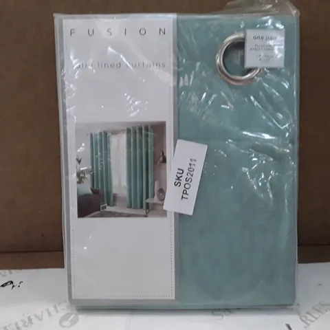 BRAND NEW FUSION FULLY LINED CURTAINS - 117CM X 183CM (DUCK EGG)