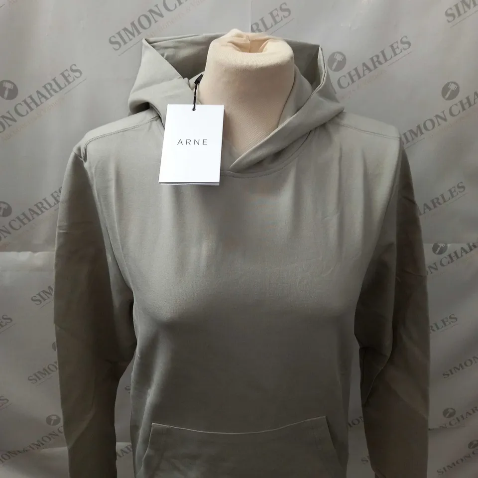 ARNE LUXE HOODIE IN STONE SIZE XS