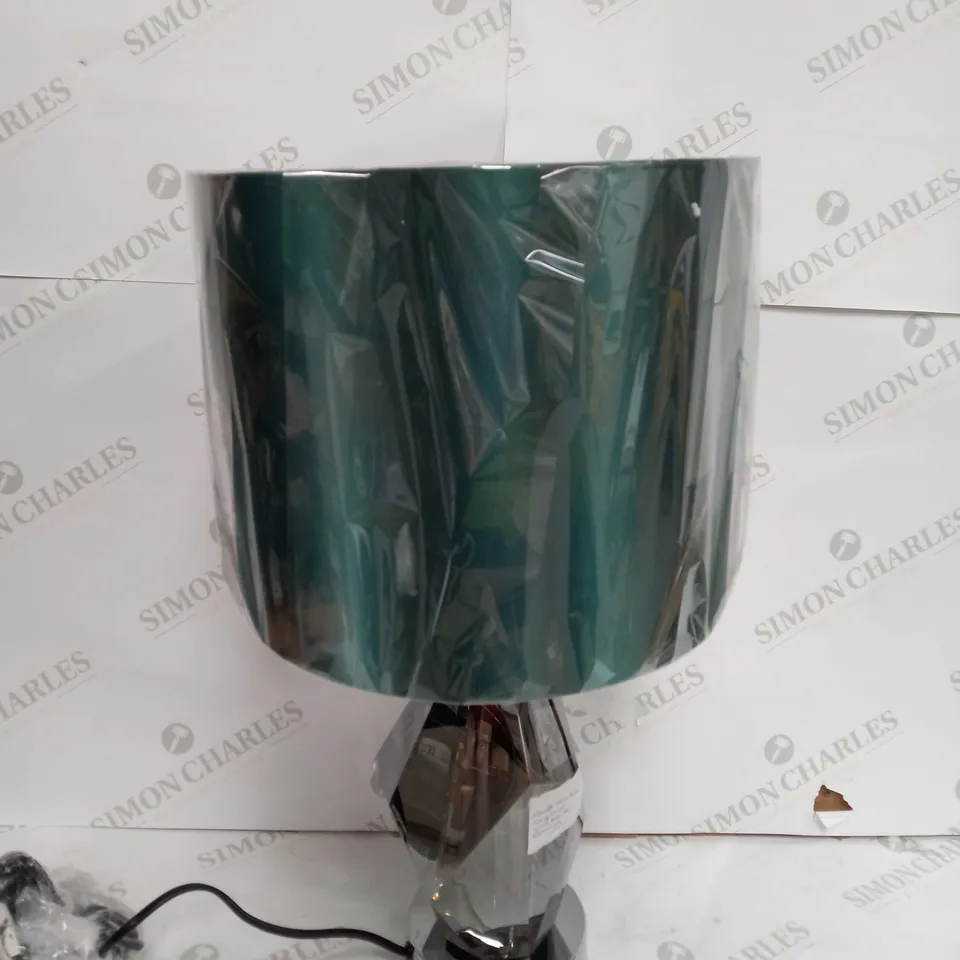 JM MAC CRYSTAL LAMP WITH GREEN SHADE
