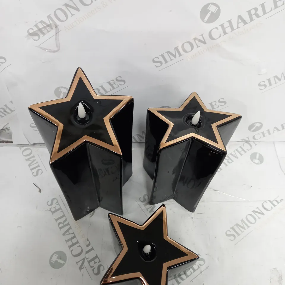 HOME REFLECTIONS CERAMIC STAR PRE-LIT CANDLES
