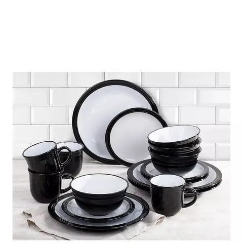 GRADE 2 CAMDEN 16 PIECE DINNER SET BLACK