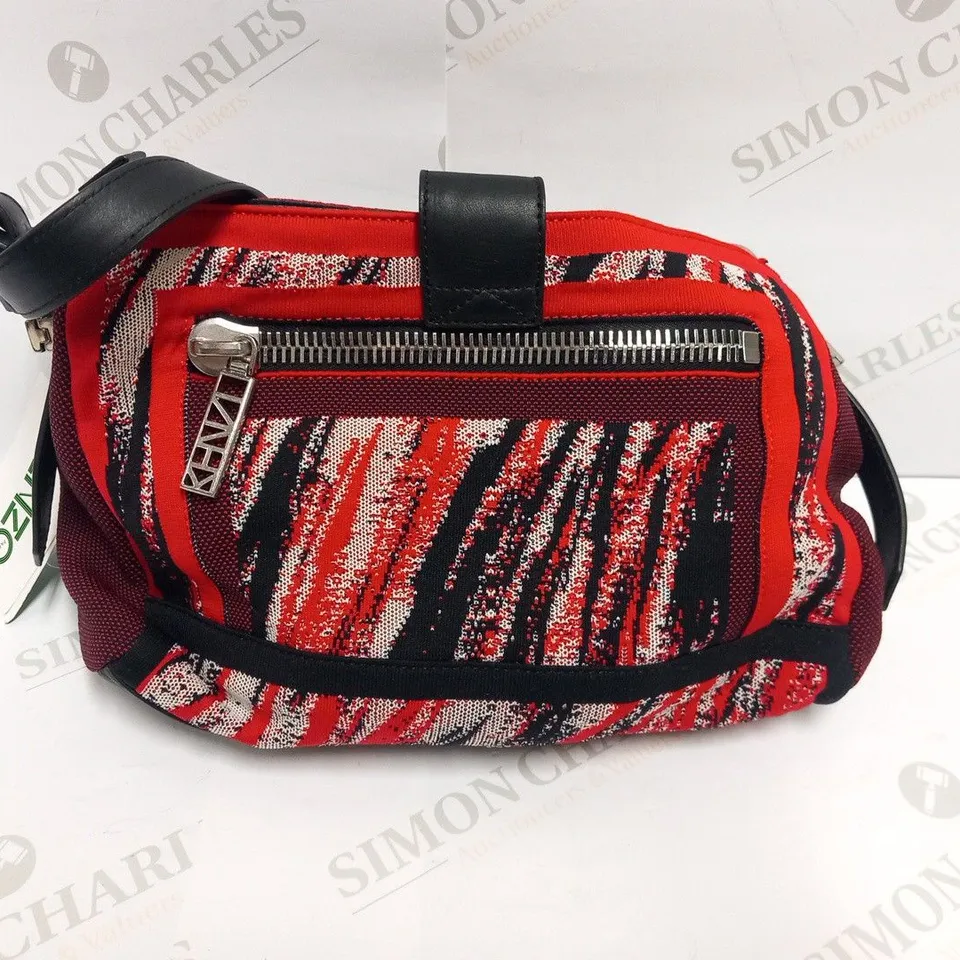 KENZO PARIS NYLON AND CALFSKIN BAG
