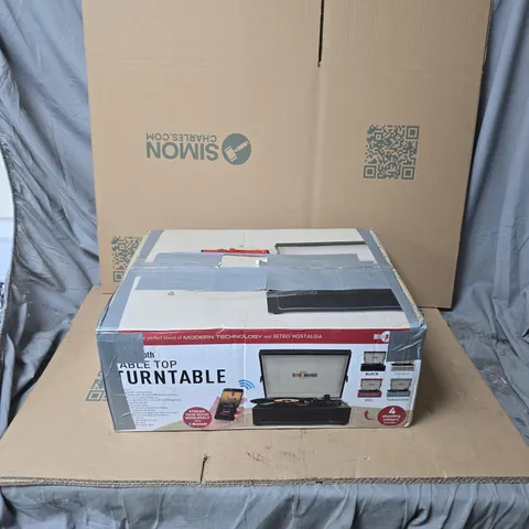 PORTABLE TURNTABLE – RETRO NOSTALGIA WITH BLUETOOTH (BOXED)