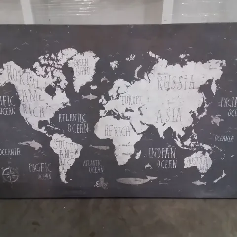 LARGE WORLD ATLAS WALL CANVAS ART 