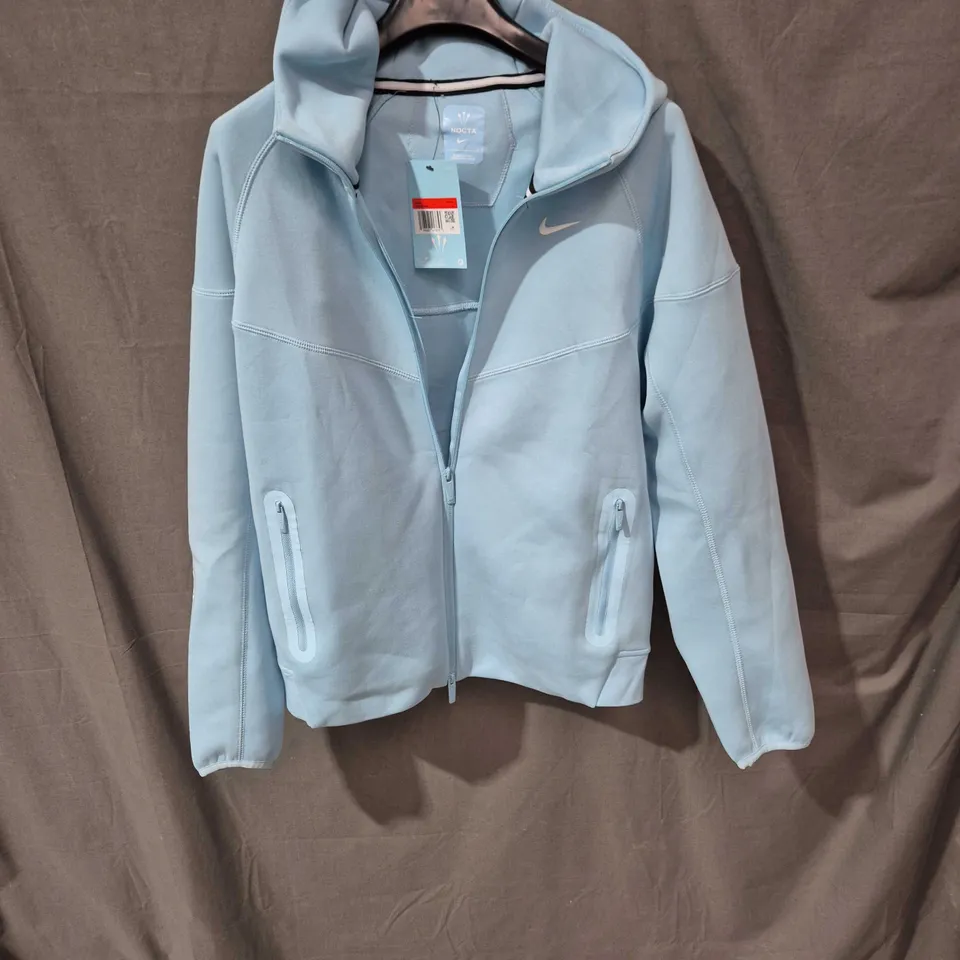 NIKE NOCTA MEN'S HOODED ZIP JACKET – LIGHT BLUE, SIZE L