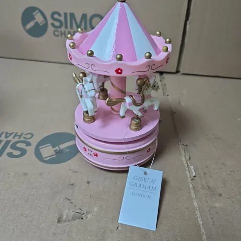 BOX OF APPROXIMATELY 15 GISELA GRAHAM MUSICAL MERRY-GO-ROUNDS PINK