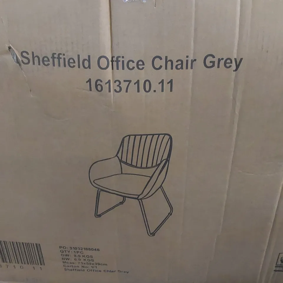 BOXED SHEFFIELD OFFICE CHAIR - GREY (1 BOX)