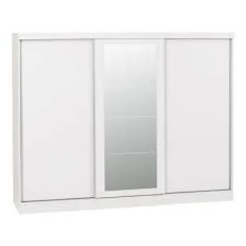 BOXED NEVADA 3 DOOR SLIDER WARDROBE - WHITE GLOSS (4 BOXES)