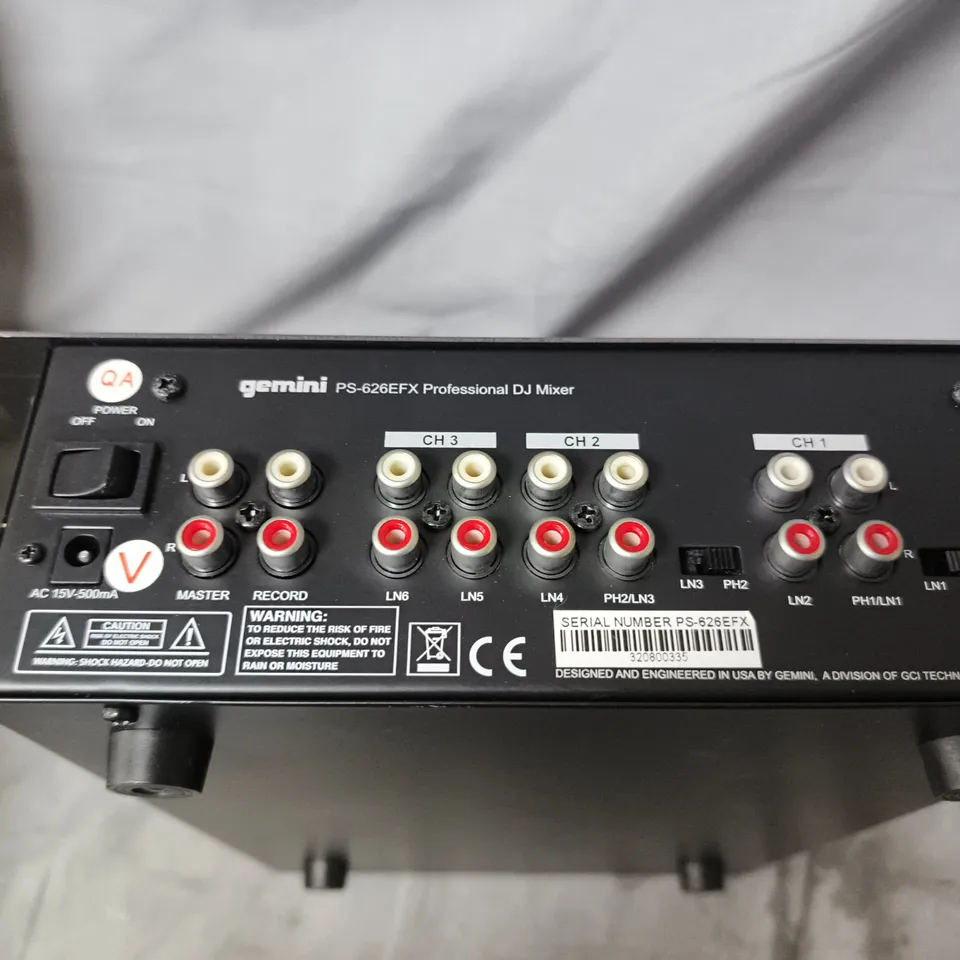 GEMINI PS-626EFX PROFESSIONAL DJ MIXER