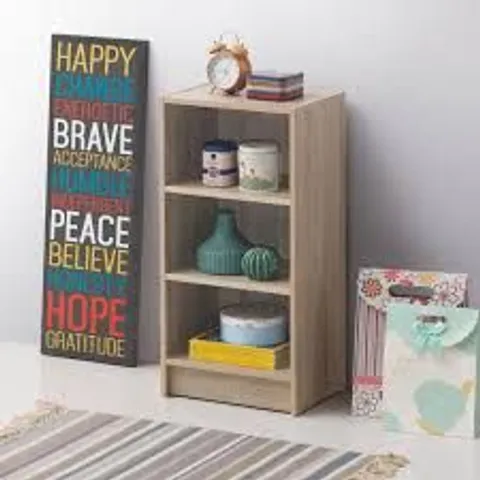 BOXED SMALL NARROW BOOKCASE - SONOMA OAK (1 BOX)