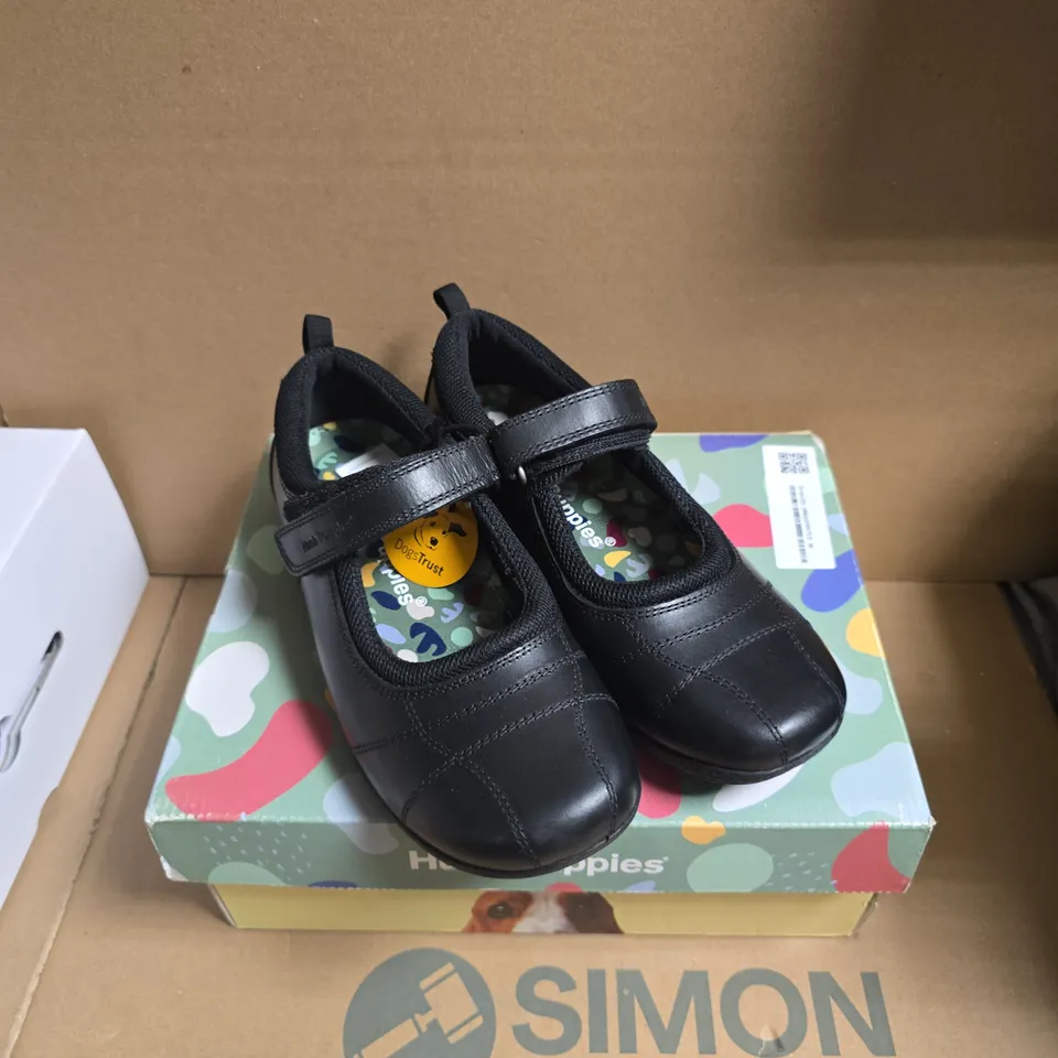 HUSH PUPPIES KIDS' BLACK VELCRO STRAP SHOES UK 2