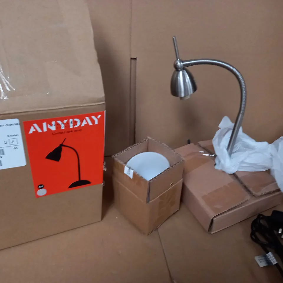 BOXED JOHN LEWIS BRUSHED CHROME CONTACT TASK LAMP