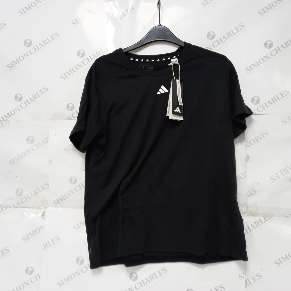 ADIDAS CREWNECK T-SHIRT IN BLACK - UK LARGE