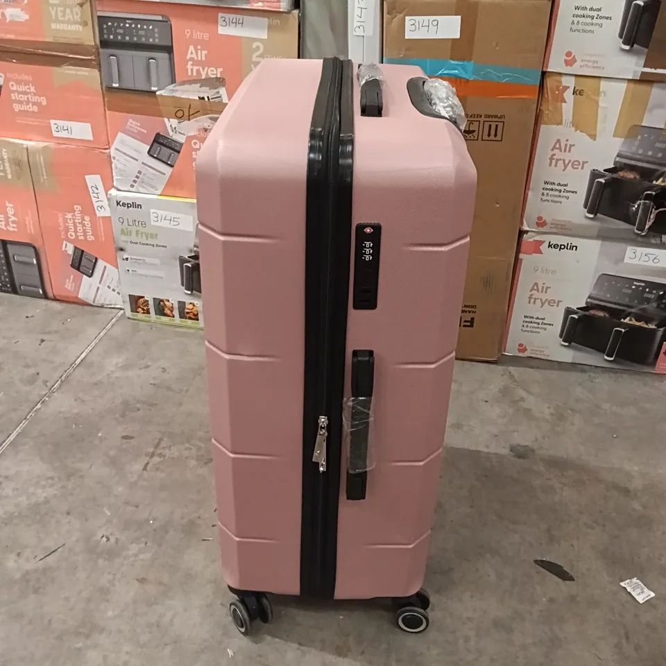 UNBOXED TRAVEL LUGGAGE BIG SIZE PINK COLOUR WITH LOCK NUMBERS AND WHEELS