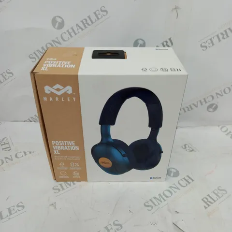 MARLEY POSITIVE VIBRATION XL BLUETOOTH HEADPHONES IN BLUE