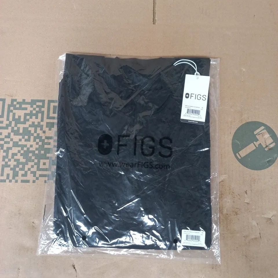 BAGGED FIGS WOMENS SALTA SEAMLESS 1/4 ZIP UNDERSCRUB IN BLACK SIZE MEDIUM