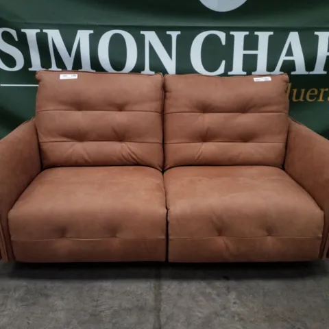 QUALITY ITALIAN DESIGNER BOLZANO 2 SEATER ELECTRIC RECLINER LOVESEAT - TAN FAUX LEATHER