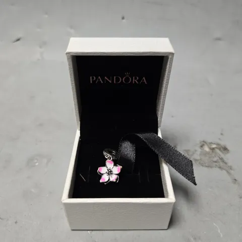 BOXED PANDORA PINK FLOWER DANGLE CHARM